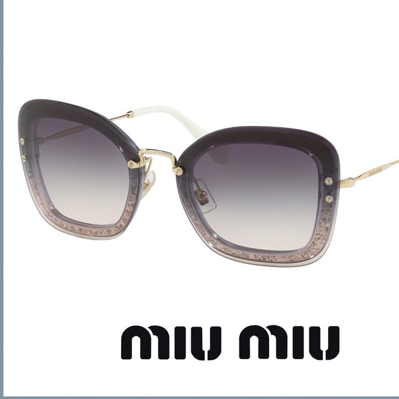 AUTHENTIC MIU MIU CAT EYE MU02TS 86LNJ0 65 WOMEN SUNGLASSES - Picture 1 of 3